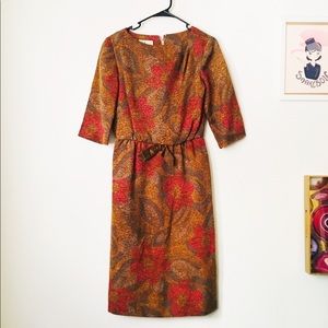 Exquisite Vintage 1960s Floral Dress with Bow
